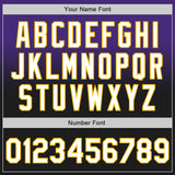 Custom Purple Black-Gold Authentic Fade Fashion Baseball Jersey