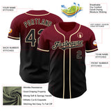 Custom Crimson Black-Cream Authentic Fade Fashion Baseball Jersey