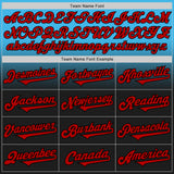 Custom Sky Blue Red-Black Authentic Fade Fashion Baseball Jersey