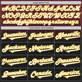 Custom Burgundy Black-Gold Authentic Fade Fashion Baseball Jersey