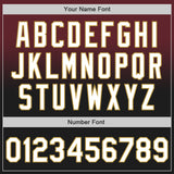 Custom Burgundy Black-Old Gold Authentic Fade Fashion Baseball Jersey