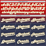 Custom Red Navy-Old Gold Authentic Fade Fashion Baseball Jersey