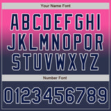 Custom Pink Navy-White Authentic Fade Fashion Baseball Jersey