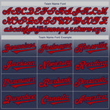 Custom Gray Red-Navy Authentic Fade Fashion Baseball Jersey