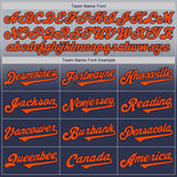 Custom Gray Orange-Navy Authentic Fade Fashion Baseball Jersey