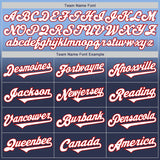 Custom Light Blue Navy-Red Authentic Fade Fashion Baseball Jersey