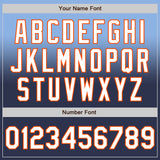 Custom Light Blue Navy-Orange Authentic Fade Fashion Baseball Jersey