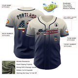 Custom Cream Vintage USA Flag-Navy Authentic Fade Fashion Baseball Jersey