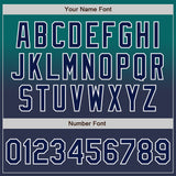 Custom Teal Navy-White Authentic Fade Fashion Baseball Jersey