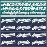 Custom Teal Navy-Gray Authentic Fade Fashion Baseball Jersey