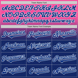 Custom Pink Royal-White Authentic Fade Fashion Baseball Jersey