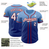 Custom Light Blue White Royal-Red Authentic Fade Fashion Baseball Jersey