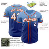 Custom Light Blue White Royal-Orange Authentic Fade Fashion Baseball Jersey