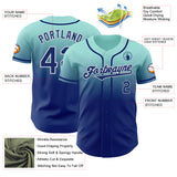 Custom Ice Blue Royal-White Authentic Fade Fashion Baseball Jersey