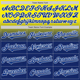 Custom Light Yellow Royal-White Authentic Fade Fashion Baseball Jersey
