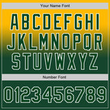 Custom Gold Green-White Authentic Fade Fashion Baseball Jersey