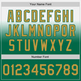 Custom White Old Gold-Kelly Green Authentic Fade Fashion Baseball Jersey