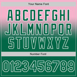 Custom Light Pink Kelly Green-White Authentic Fade Fashion Baseball Jersey