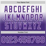 Custom White Purple Authentic Fade Fashion Baseball Jersey