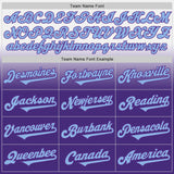 Custom White Light Blue-Purple Authentic Fade Fashion Baseball Jersey