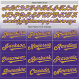 Custom White Old Gold-Purple Authentic Fade Fashion Baseball Jersey