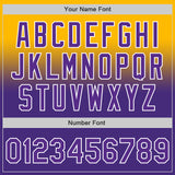 Custom Gold Purple-White Authentic Fade Fashion Baseball Jersey