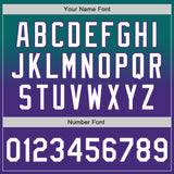Custom Teal White-Purple Authentic Fade Fashion Baseball Jersey