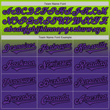 Custom Neon Green Purple-Black Authentic Fade Fashion Baseball Jersey