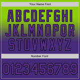 Custom Neon Green Purple-Black Authentic Fade Fashion Baseball Jersey