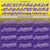 Custom Light Yellow Purple-White Authentic Fade Fashion Baseball Jersey