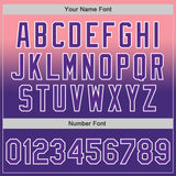 Custom Medium Pink Purple-White Authentic Fade Fashion Baseball Jersey