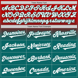 Custom Red White-Teal Authentic Fade Fashion Baseball Jersey