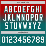 Custom Red White-Teal Authentic Fade Fashion Baseball Jersey