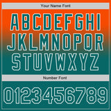 Custom Orange Teal-White Authentic Fade Fashion Baseball Jersey