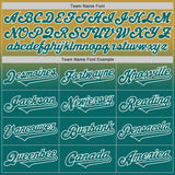 Custom Old Gold Teal-White Authentic Fade Fashion Baseball Jersey
