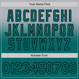 Custom Gray Teal-Black Authentic Fade Fashion Baseball Jersey