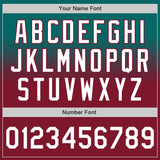 Custom Teal White-Crimson Authentic Fade Fashion Baseball Jersey