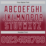 Custom Gray Crimson-White Authentic Fade Fashion Baseball Jersey