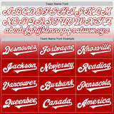 Custom White Red Authentic Fade Fashion Baseball Jersey