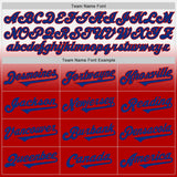 Custom White Royal-Red Authentic Fade Fashion Baseball Jersey
