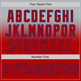 Custom Gray Red-Royal Authentic Fade Fashion Baseball Jersey