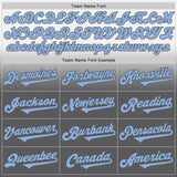 Custom White Light Blue-Steel Gray Authentic Fade Fashion Baseball Jersey