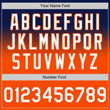 Custom Navy White-Orange Authentic Fade Fashion Baseball Jersey