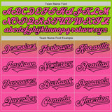 Custom Neon Green Pink-Black Authentic Fade Fashion Baseball Jersey