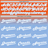 Custom Orange White-Light Blue Authentic Fade Fashion Baseball Jersey