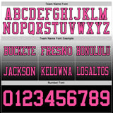 Custom White Pink-Black Authentic Fade Fashion Football Jersey
