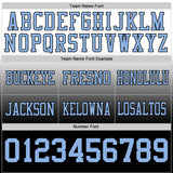 Custom White Light Blue-Black Authentic Fade Fashion Football Jersey