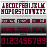 Custom White Maroon-Black Authentic Fade Fashion Football Jersey