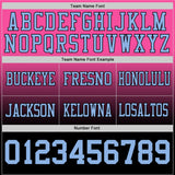 Custom Pink Light Blue-Black Authentic Fade Fashion Football Jersey
