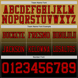 Custom Old Gold Red-Black Authentic Fade Fashion Football Jersey